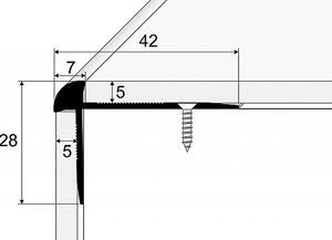 Schodový profil pre krytiny do 5 mm (skrutkovací) Stříbro E01