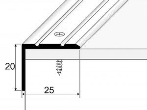 Schodový profil 25 x 20 mm (skrutkovací) Stříbro E01