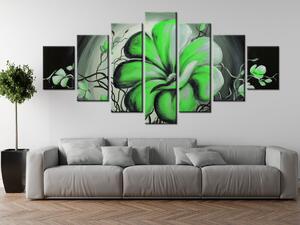 Ručne maľovaný obraz Zelená živá krása - 7 dielny Rozmery: 210 x 100 cm