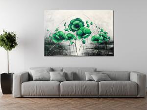Ručne maľovaný obraz Zelené Vlčie maky Rozmery: 100 x 70 cm