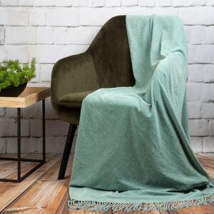 Krásna a hrejivá akrylová deka v módnej mentolovej farbe 130 x 170 cm Zelená