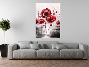 Ručne maľovaný obraz Červené Vlčie maky Rozmery: 120 x 80 cm