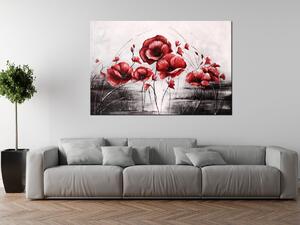 Ručne maľovaný obraz Červené Vlčie maky Rozmery: 120 x 80 cm