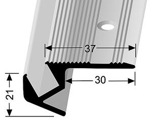 Schodový profil 37 x 21 mm pre LED osvetlenie (skrutkovací) | Küberit 891 Stříbro F4