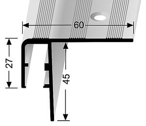 Schodový profil 60 x 27 mm pre LED osvetlenie (skrutkovací) | Küberit 890 Im. nerezu F2