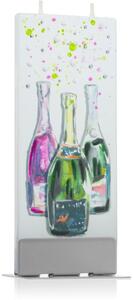Flatyz Greetings Three Bottles Of Sparkling Wine dekoratívna sviečka 6x15 cm