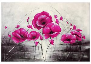 Ručne maľovaný obraz Ružové Vlčie maky Rozmery: 100 x 70 cm