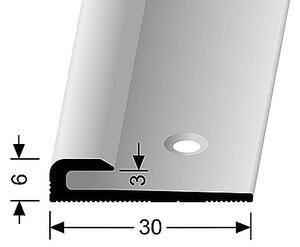 Ukončovací profil pre krytiny do 3 mm (skrutkovací) | Küberit 801 Stříbro F4