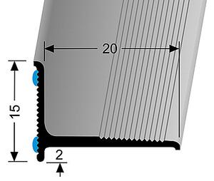 Ukončovací stenový profil 20 x 15 mm (samolepiaci) | Küberit 369 SK Stříbro F4