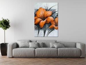 Ručne maľovaný obraz Nádherné oranžové Vlčie maky Rozmery: 70 x 100 cm