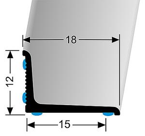 Ukončovací stenový profil 18 x 12 mm (samolepiaci) | Küberit 369 N/SK Antracit F18