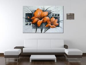 Ručne maľovaný obraz Nádherné oranžové Vlčie maky Rozmery: 100 x 70 cm