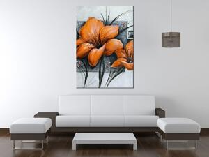 Ručne maľovaný obraz Nádherné oranžové Vlčie maky Rozmery: 70 x 100 cm