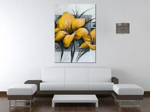 Ručne maľovaný obraz Nádherné žlté Vlčie maky Rozmery: 100 x 70 cm