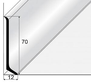 Soklový profil 70 mm (lepený) Vnitřní roh