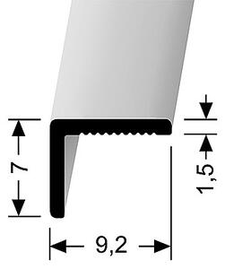 Ukončovací stenový profil 9,2 x 7 mm (nevŕtaný) | Küberit 279 U Stříbro F4