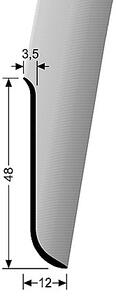 Soklový profil 48 mm (lepený) | Küberit 911 U Im. nerezu kart. F2G