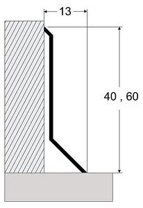 Soklový profil 40/60 mm (lepený) Kartáčovaný nerez