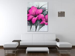 Ručne maľovaný obraz Nádherné ružové Vlčie maky Rozmery: 70 x 100 cm