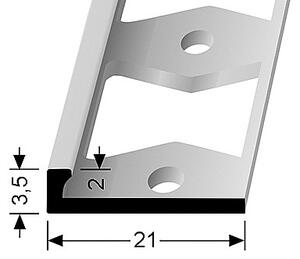 Ukončovací profil L (pre ľahké ohýbanie) Stříbro F4