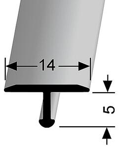 Prechodový T profil (pre ľahké ohýbanie) Stříbro F4