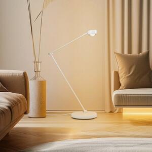 Stojacia lampa Lindby Jyla, biela, šošovka, 4200K, GX53, železo
