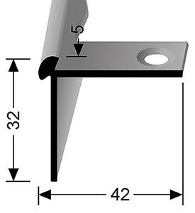 Schodový profil pre krytiny do 6,5 mm (pre ľahké ohýbanie) Stříbro F4