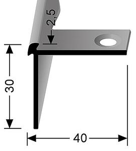 Schodový profil pre krytiny do 6,5 mm (pre ľahké ohýbanie) Stříbro F4