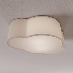 Stropné svietidlo Cloud z textilu, dĺžka 41 cm, sivá, Hliník / sivá / zinok, Obývacia izba / jedáleň, Textil / látka / hodváb, Štýl mladých