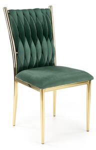 Jedálenská stolička K436, 48x94x55, tmavo zelená/zlatá