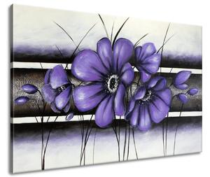 Ručne maľovaný obraz Tajomný fialový Vlčí mak Rozmery: 70 x 100 cm