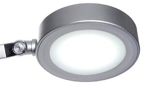 LED stolová lampa MAULgrace, variabilná farba, stmievateľná, strieborná