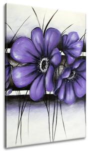 Ručne maľovaný obraz Tajomný fialový Vlčí mak Rozmery: 100 x 70 cm