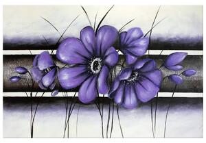 Ručne maľovaný obraz Tajomný fialový Vlčí mak Rozmery: 120 x 80 cm