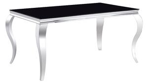 Jedálenský stôl PRINCE, 150x75x90, čierna/strieborná