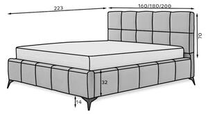 Čalúnená posteľ LISTA, 140x200, Nube 45