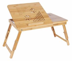 Nastaviteľný bambusový stolík na notebook