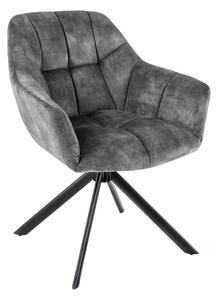 Dizajnová otočná stolička Vallerina sivý zamat