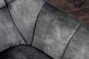 Dizajnová otočná stolička Vallerina sivý zamat