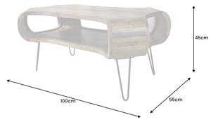 Dizajnový konferenčný stolík Lorelei 100 cm Sheesham