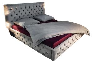 (2728) PARIS luxusná posteľ 160x200cm šedý zamat