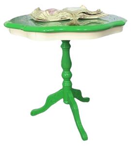 (2799) INTARSIO dobový odkladací stolík zelený