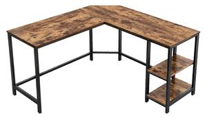 Počítačový stôl v tvare L, 138 x 138 x 76, rustikálna hnedá