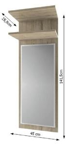 TEMPO Panel so zrkadlom 45, dub san remo, ORESTES