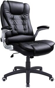 SONGMICS Kancelárska stolička s vysokým operadlom, ergonomická manažérska stolička so sklopnou lakťovou opierkou, s hrubým vankúšom a sedadlom