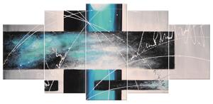 Ručne maľovaný obraz Nebeské šialenstvo - 5 dielny Rozmery: 150 x 70 cm