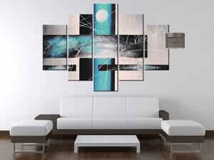 Ručne maľovaný obraz Nebeské šialenstvo - 5 dielny Rozmery: 150 x 105 cm