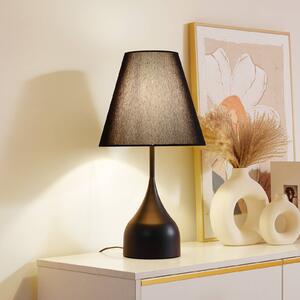 Stolná lampa Lucande Luoti, čierna, textil, výška 57 cm