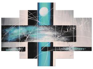 Ručne maľovaný obraz Nebeské šialenstvo - 5 dielny Rozmery: 100 x 70 cm