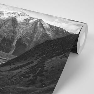 Fototapeta horská panoráma v čiernobielom